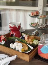 Close-up of food on table