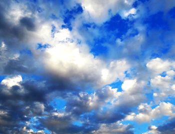 Low angle view of clouds in blue sky