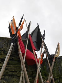 Traditional windmill against sky