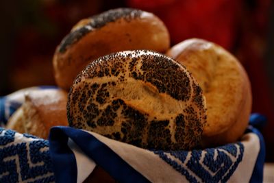 Close-up of bread on table