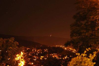 Scenic view of landscape at night