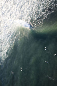 High angle view of sea waves