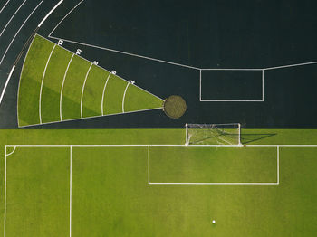 High angle view of playing field