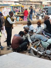 Group of people at market