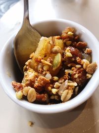 Close-up of meal served in bowl