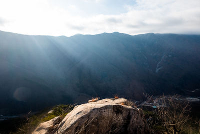 Scenic view of mountains against sky