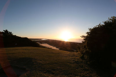 Scenic view of sunset over sea