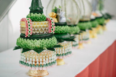 Close-up of cake on table