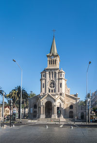 View of cathedral against clear blue sky