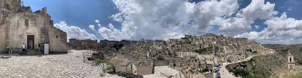 Panoramic view of matera stones