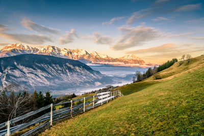 Scenic view of mountains against sky