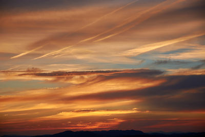 Low angle view of sky during sunset