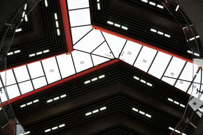 Low angle view of skylight in building