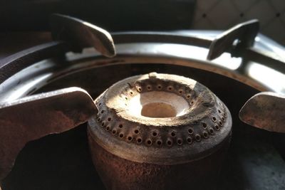 Close-up of stove burner