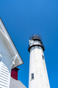 Low angle view of lighthouse against sky