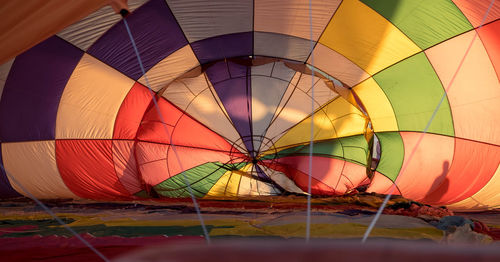 Multi colored hot air balloon