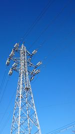 Low angle view of electricity pylon