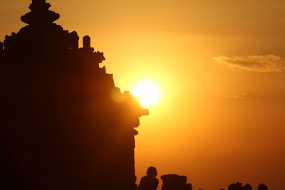 Silhouette of temple during sunset