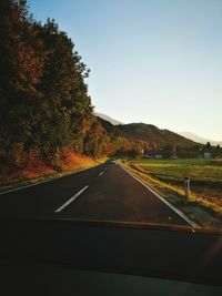 Road passing through forest