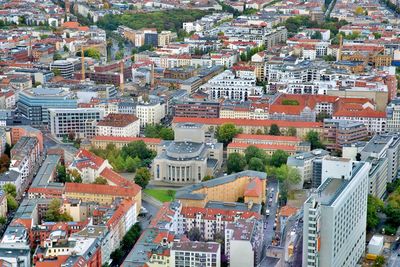 High angle shot of townscape