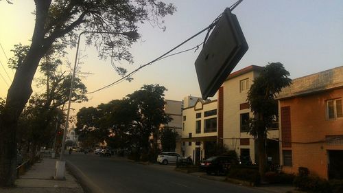 Road along buildings