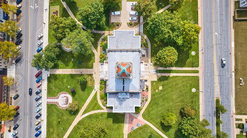 High angle view of building