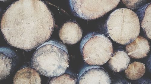 Full frame shot of logs