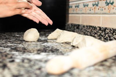 Midsection of person preparing food