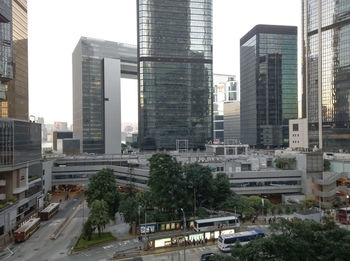 View of skyscrapers in city