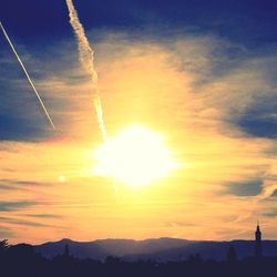 Scenic view of landscape against sky during sunset