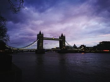 Low angle view of suspension bridge