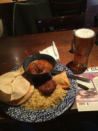 Close-up of food on table