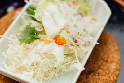 Close-up of served salad