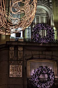 Low angle view of chandelier