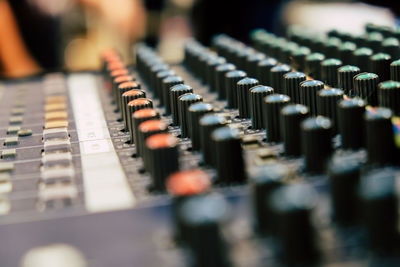 Close-up of sound mixer