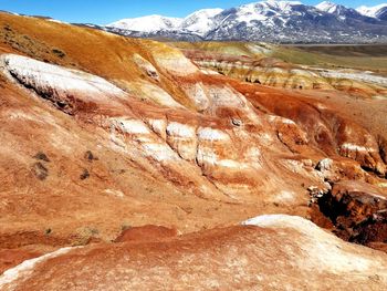 Scenic view of snowcapped mountains