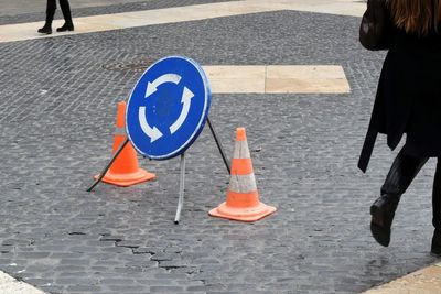 Road sign on street