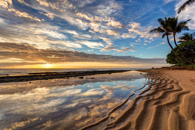 Sunrise from kauai kailani in the town of kapaa on the hawaiian island of kauai