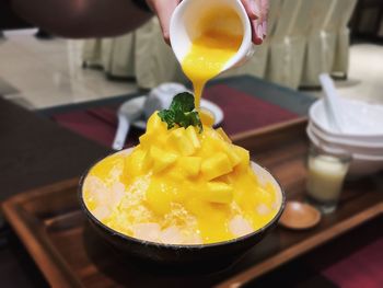 Close-up of ice cream in bowl