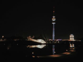 Illuminated city at night