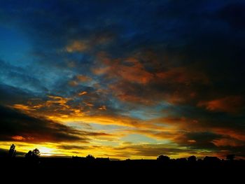 Silhouette landscape at sunset