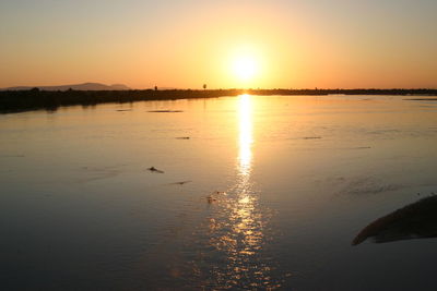 Sunset over lake