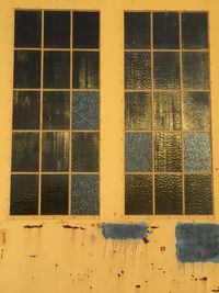 Close-up of yellow window