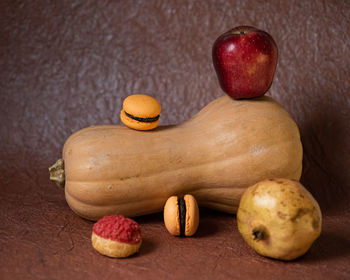 Close-up of apples on table