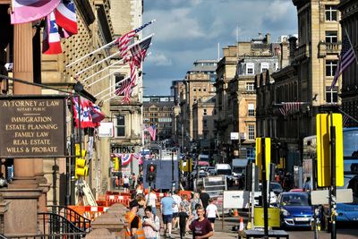 Group of people on city street