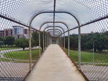 Elevated walkway against sky