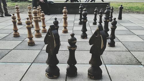 Full frame shot of chess pieces