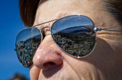 Close-up reflections in sunglasses