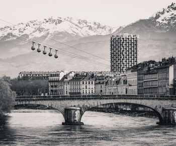 Bridge over river against sky