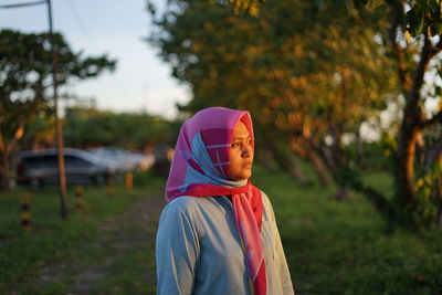 Indonesian women enjoying the sunset